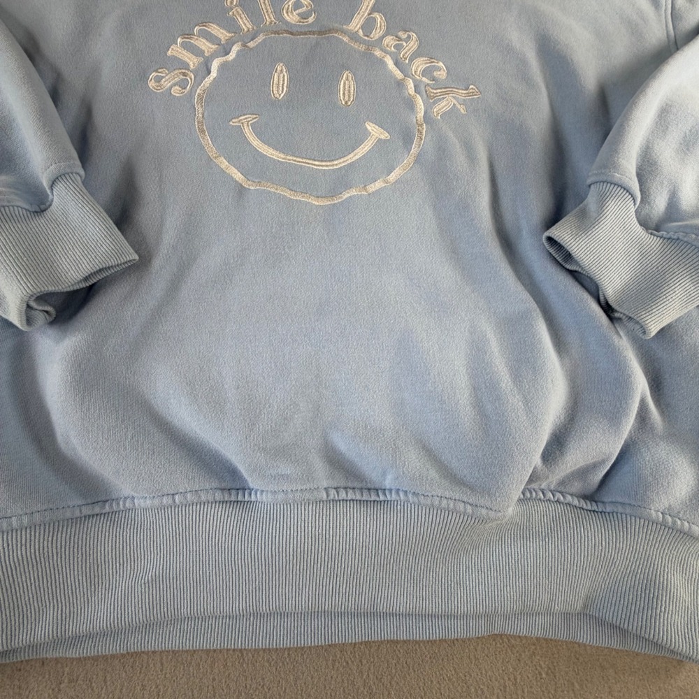 Le Lis Collection Light Blue Oversized Crewneck Sweatshirt Women Size M Preppy - Picture 9 of 14
